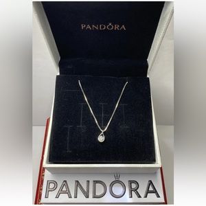 14k White Gold Pandora 1/4 Carat Diamond Pendant New Never Worn!